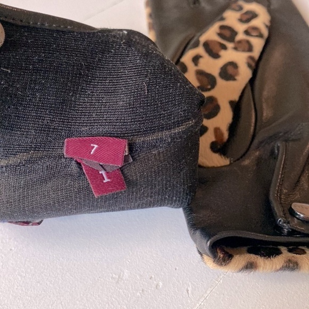 Agnelle Chloe Leopard-print Calf Hair Gloves, Size 7 - Picture 4 of 4